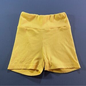 SHEIN High Waist Yellow Ribbed Shorts